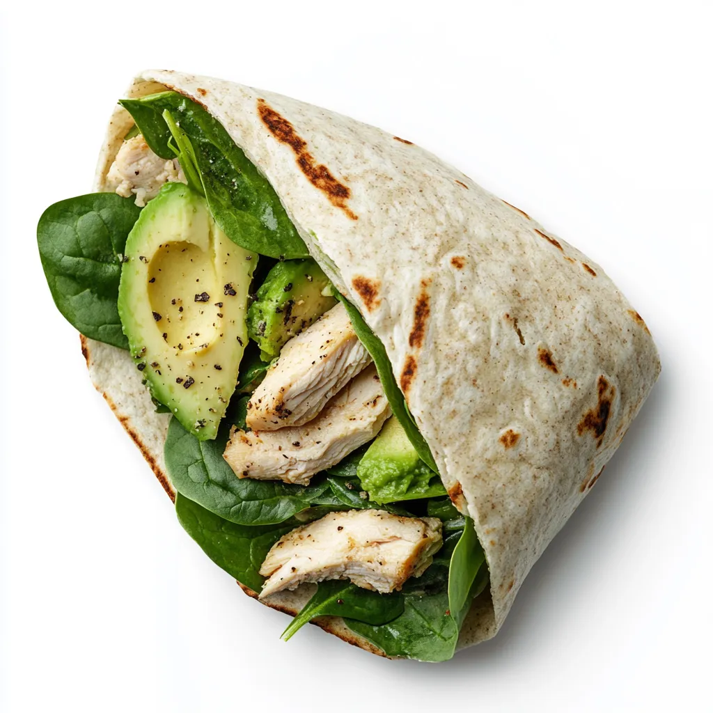 Avocado Chicken and Spinach Wrap