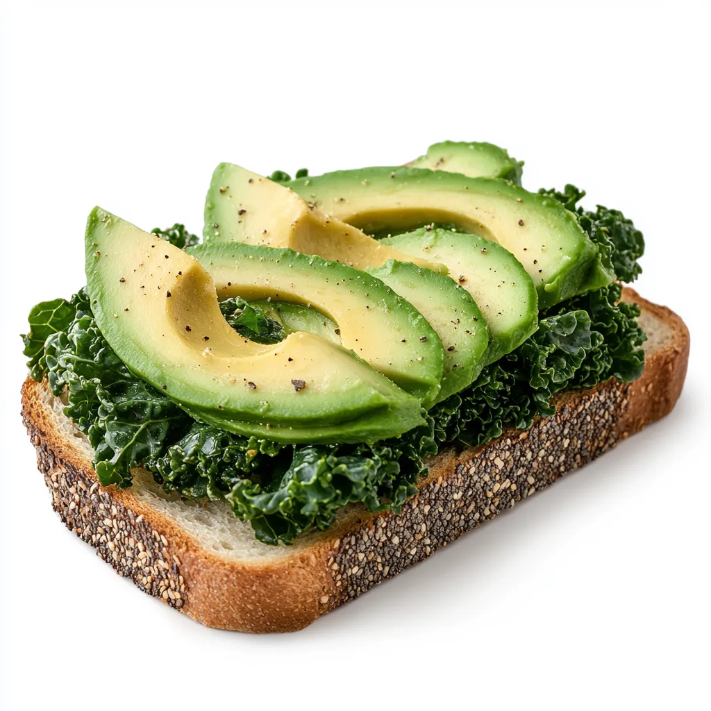 Kale and Avocado Open-Face Sandwich