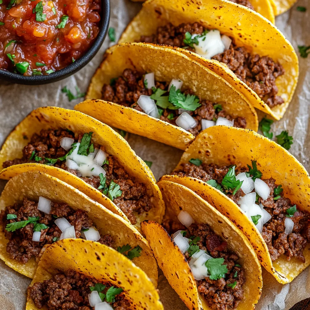 Air-Fried Crispy Beef Tacos with Roasted Salsa