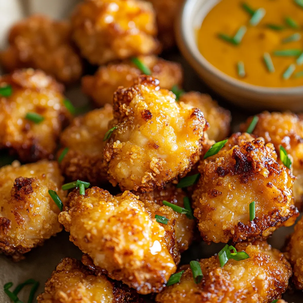 Savory Air-Fried Honey Mustard Popcorn Chicken